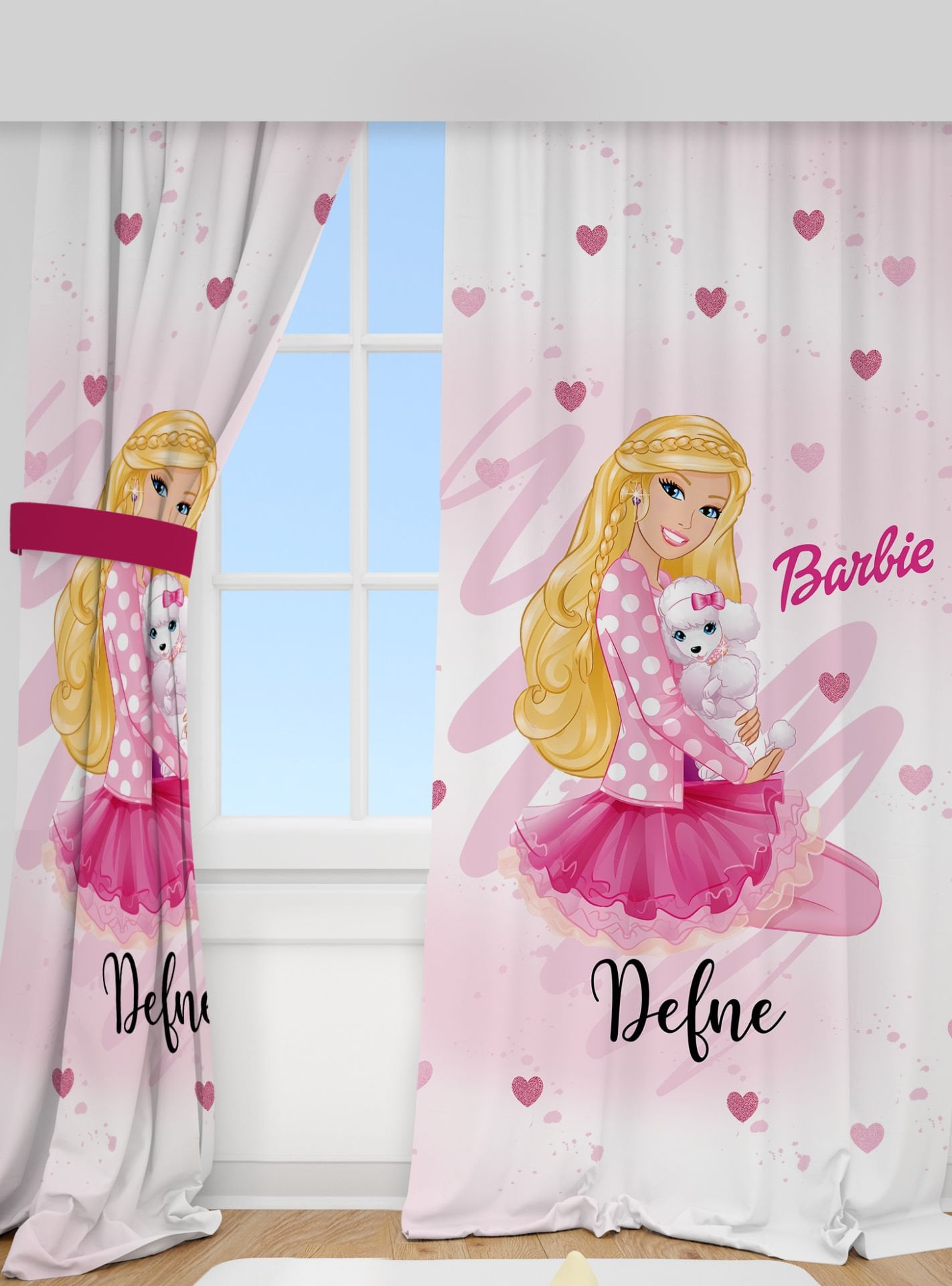 Kişiye Özel Baskılı Fon Perde Barbie Ürün ana görseli