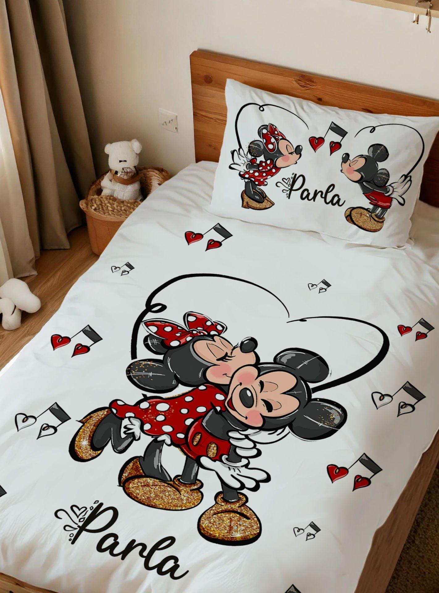 Kişiye Özel Tek Kişilik Nevresim Minnie Mickey 6634652 Ürün ana görseli