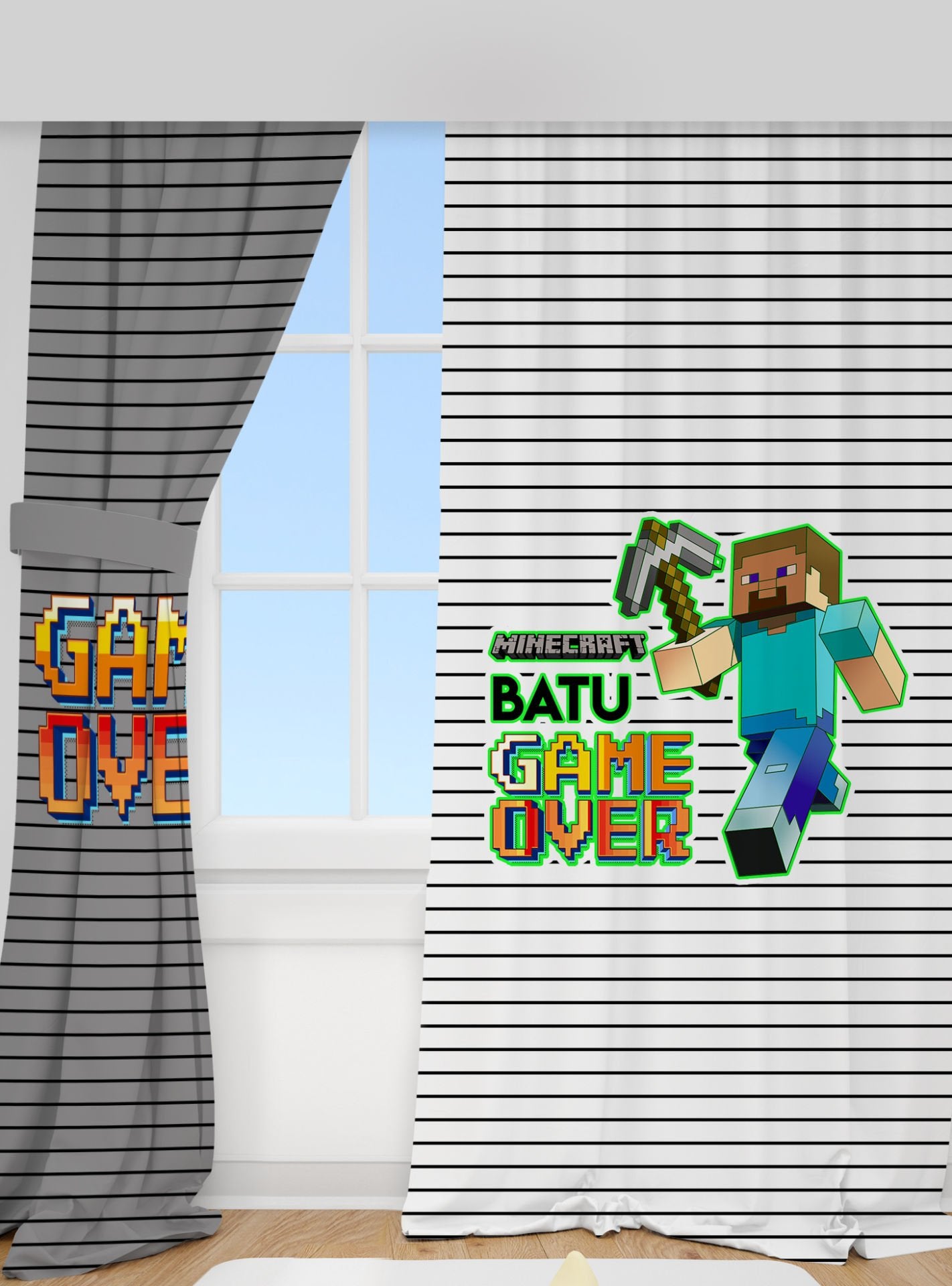 Kişiye Özel Baskılı Fon Perde Minecraft Ürün ana görseli