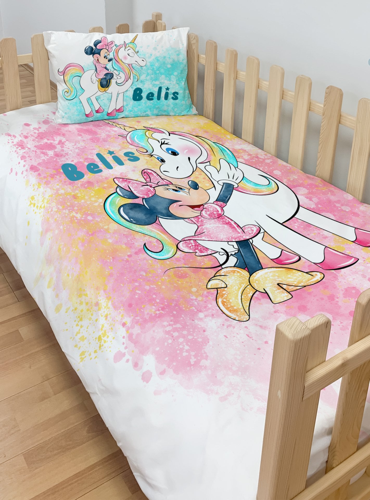 Kişiye Özel Montessori %100 Pamuk Nevresim Seti Minnie Mouse Ürün ana görseli