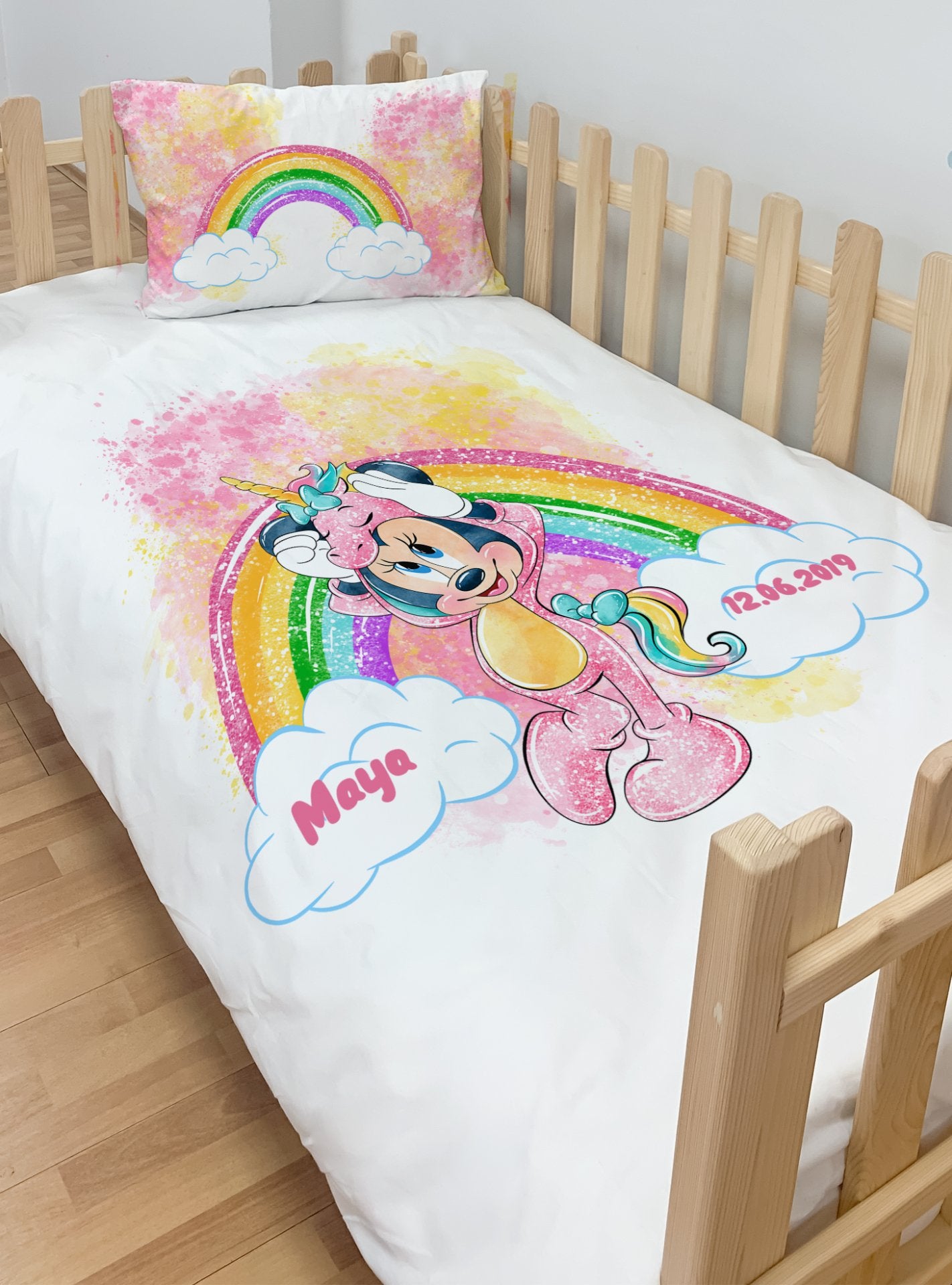 Kişiye Özel Montessori %100 Pamuk Nevresim Seti Minnie Mouse Ürün ana görseli