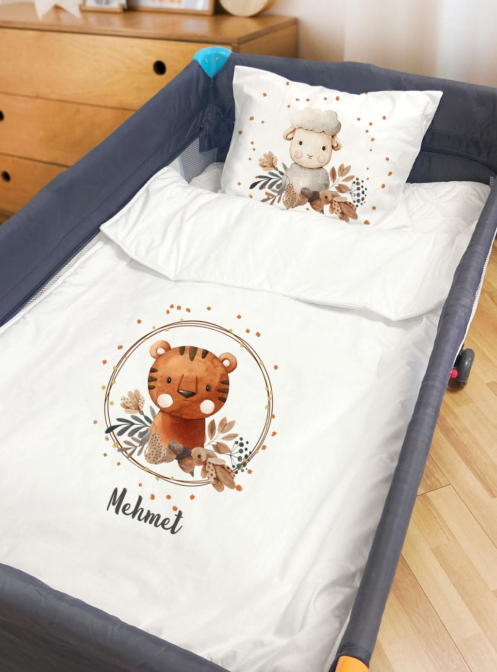 Park Yatak Çift Taraf Baskılı Kişiye Özel Yorgan Seti - Deluxe Animals