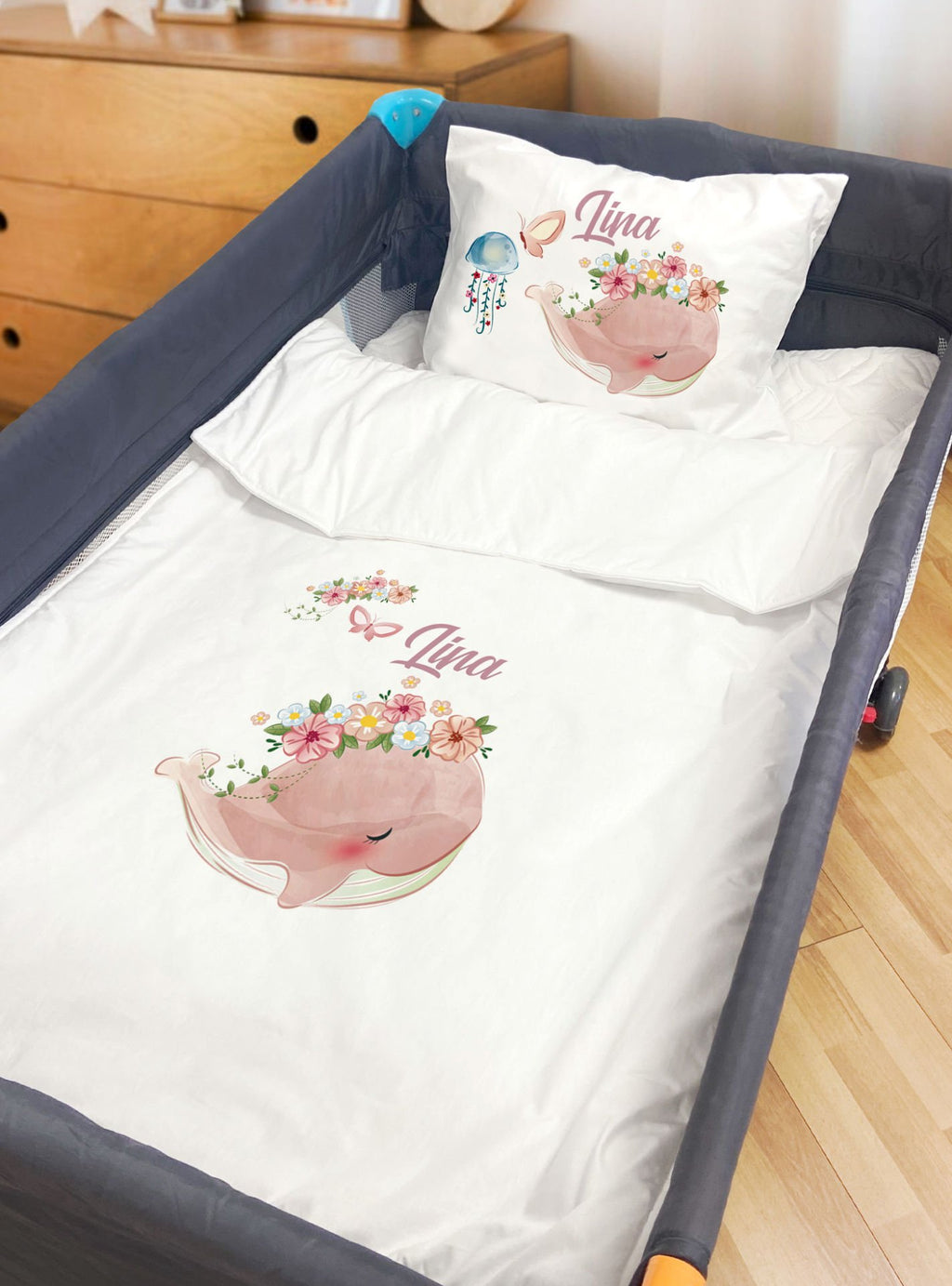 Park Yatak Çift Taraf Baskılı Kişiye Özel Yorgan Seti - Deluxe Pembebalina