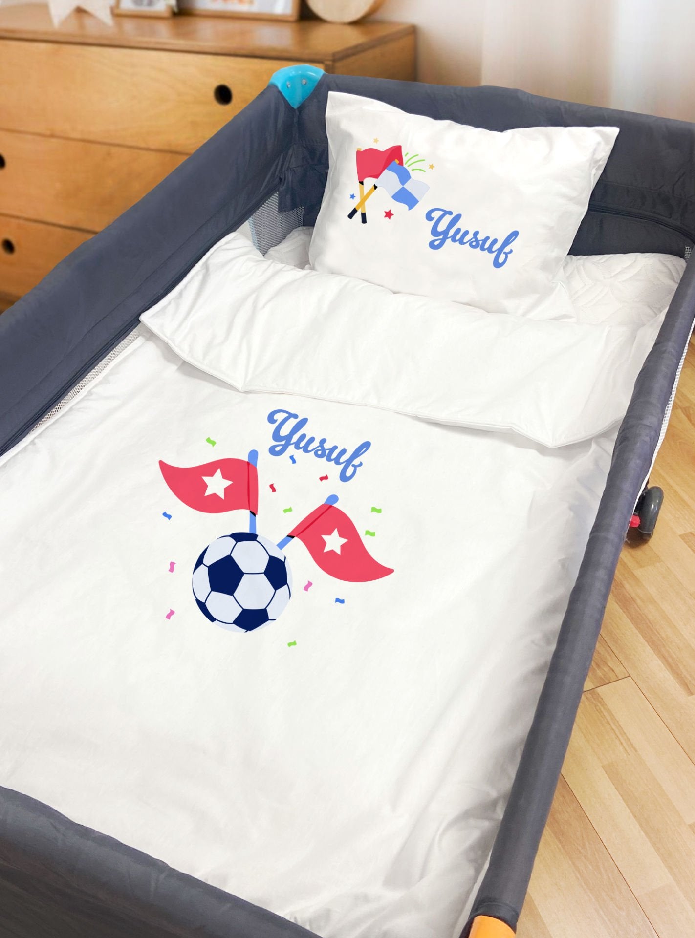 Park Yatak Çift Taraf Baskılı Kişiye Özel Yorgan Seti - Futbol Ürün ana görseli