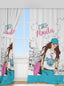 Kişiye Özel Baskılı Fon Perde Fashion Girl
