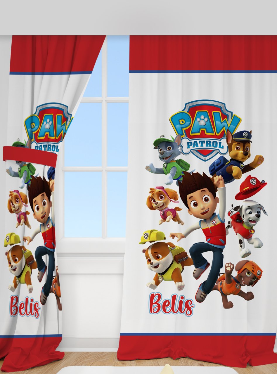 Kişiye Özel Baskılı Fon Perde Paw Patrol Ürün ana görseli