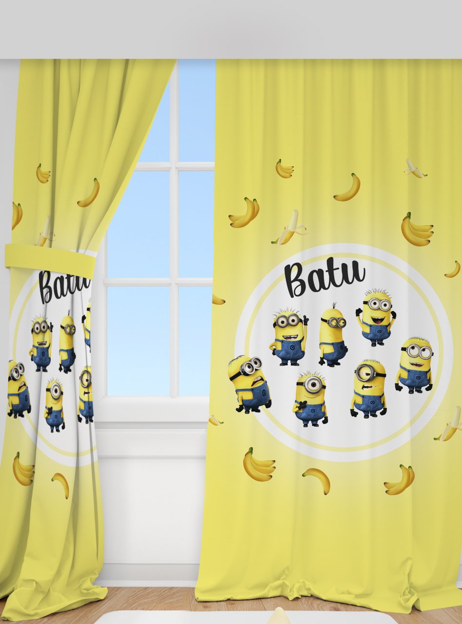 Kişiye Özel Baskılı Fon Perde Minions Ürün ana görseli