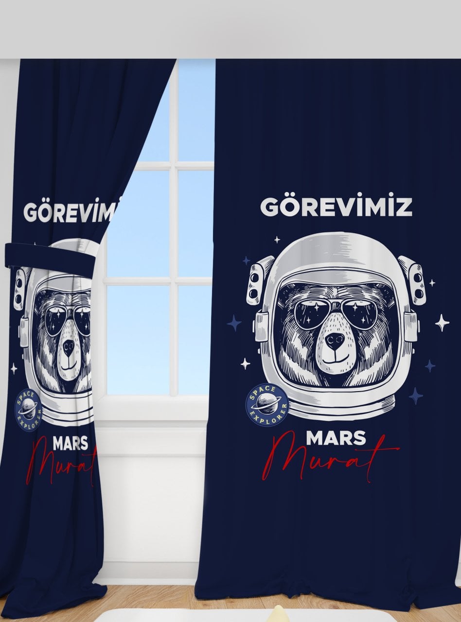 Kişiye Özel Baskılı Fon Perde Mars Ürün ana görseli