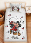Kişiye Özel %100 Pamuk Tek Kişilik Pike Seti Mickey Minnie Mouse