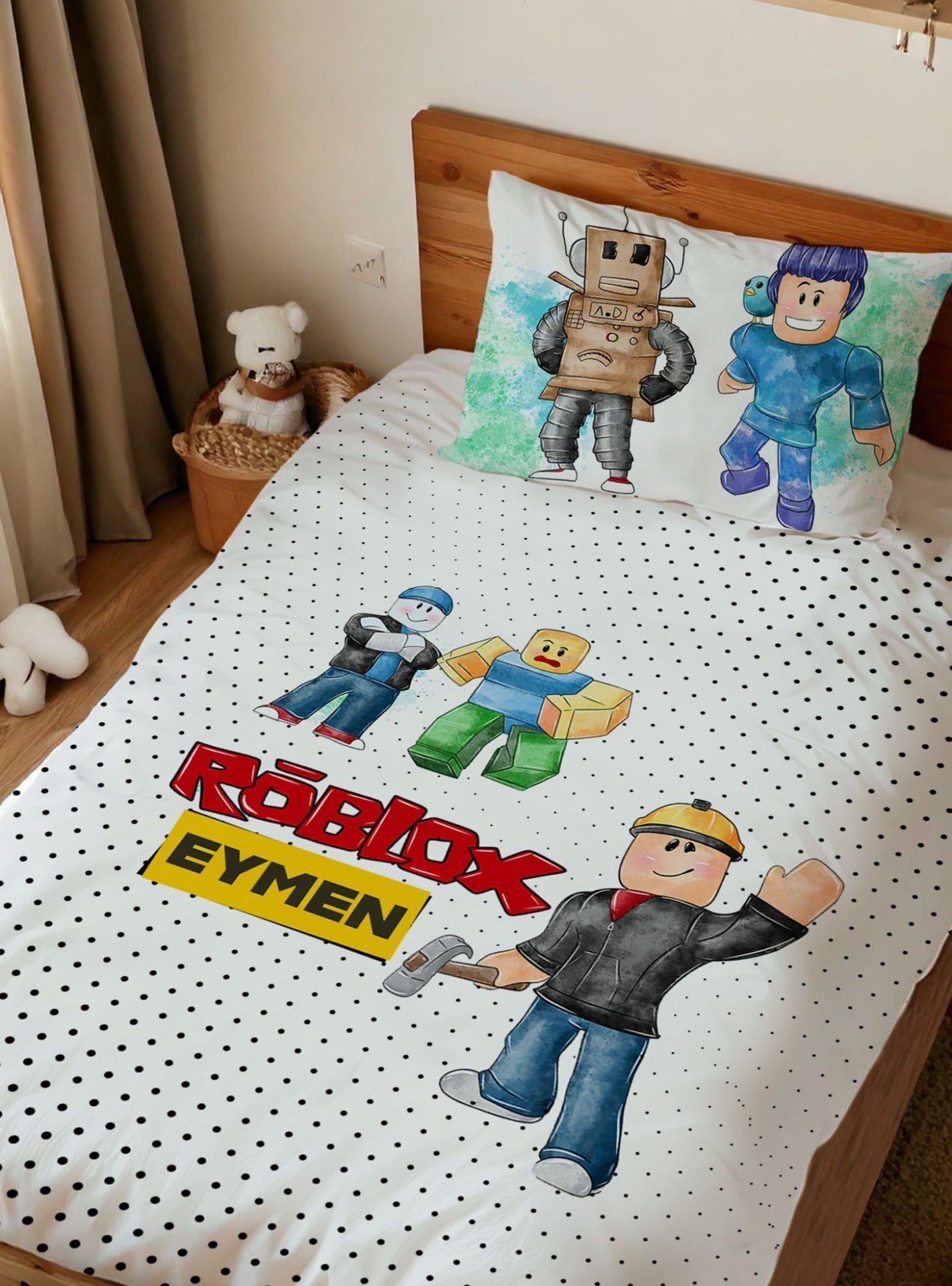 Kişiye Özel Tek Kişilik Nevresim Roblox tknevrs-roblox Ürün ana görseli