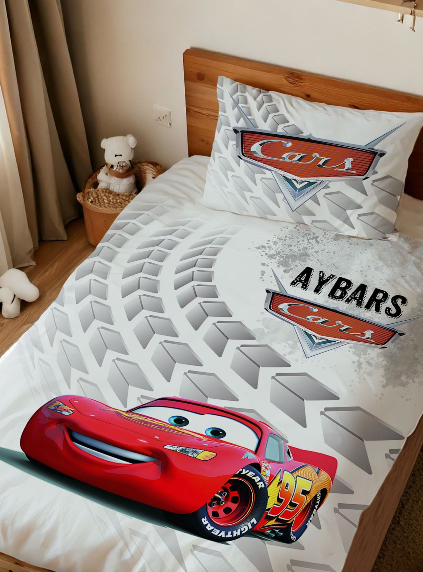 Kişiye Özel Tek Kişilik Nevresim Takımı Şimşek McQueen Cars Ürün ana görseli