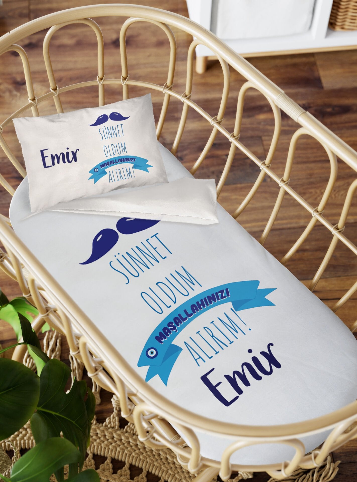 Anne Yanı Beşik Nevresim Takımı Sünnet Maşallah Ürün ana görseli
