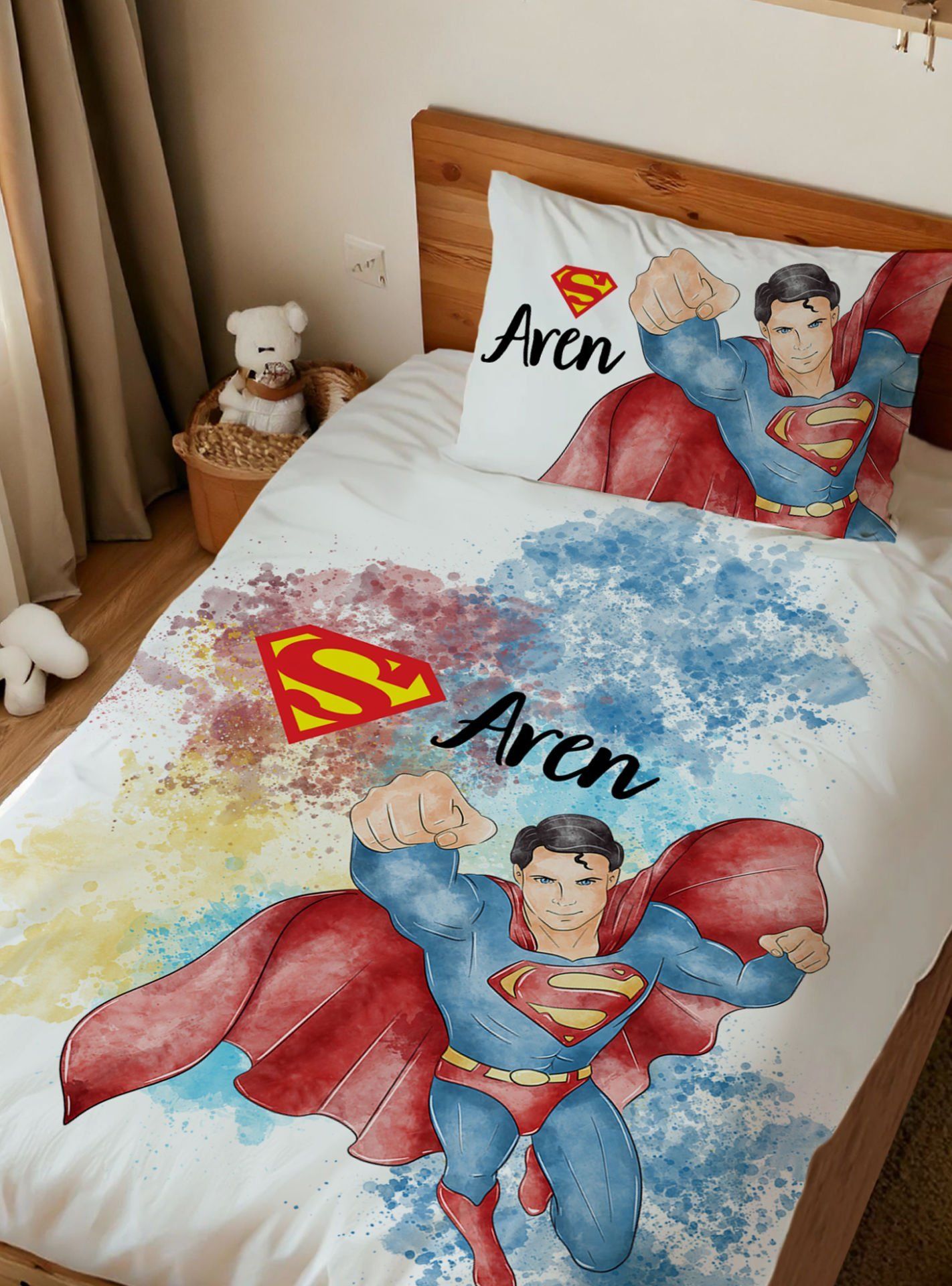 Kişiye Özel Tek Kişilik Nevresim Super Man 6634674 Ürün ana görseli