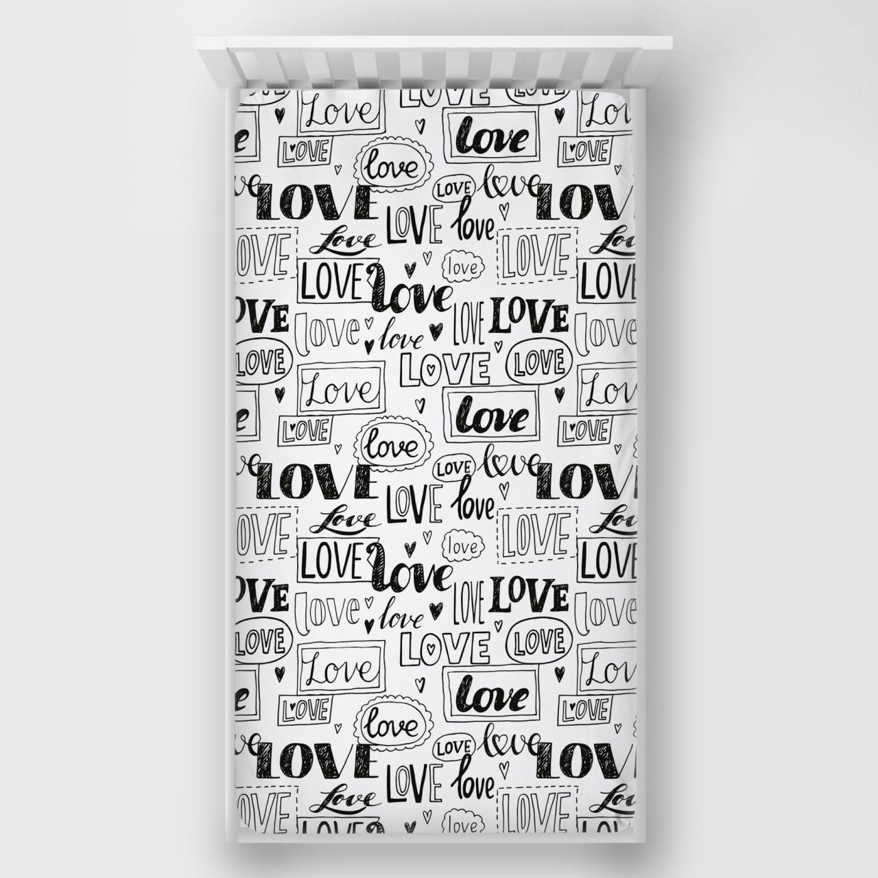 Dijital Baskılı Tek Kişilik Lastikli Çarşaf Love Ürün ana görseli