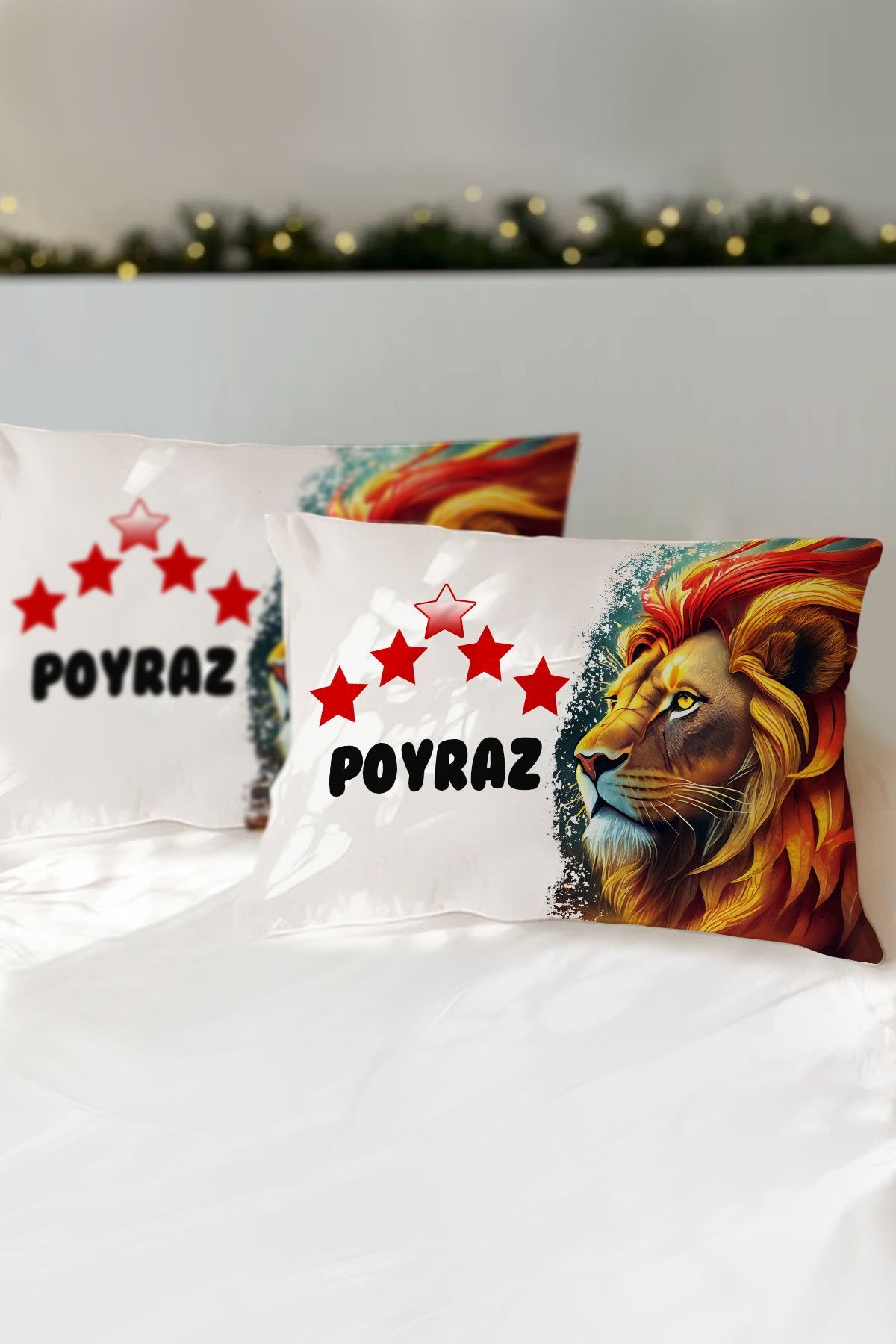 Kişiye Özel Aslan Temalı Çocuk Yastık Kılıfı Ürün ana görseli