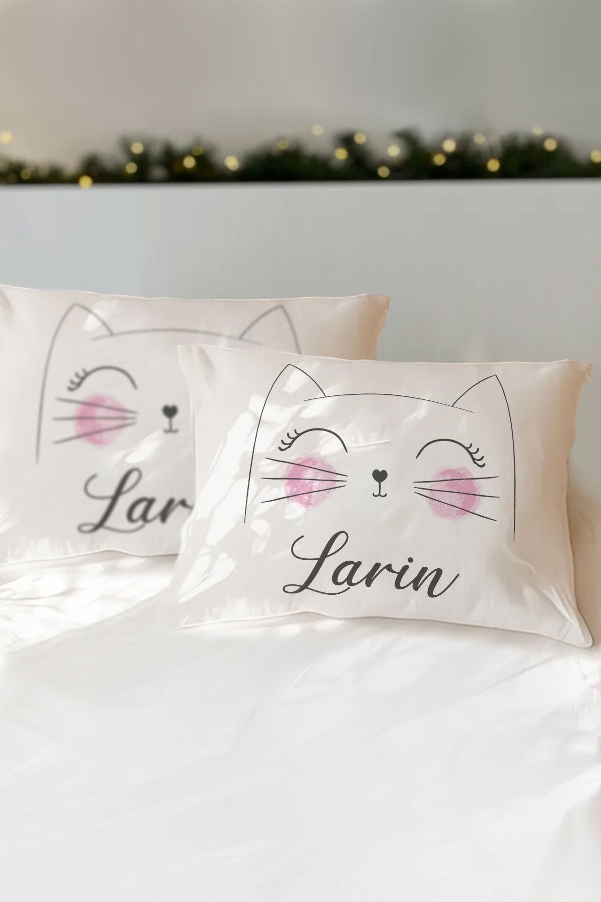 Kişiye Özel Minimal Kedi Çocuk Yastık Kılıfı
