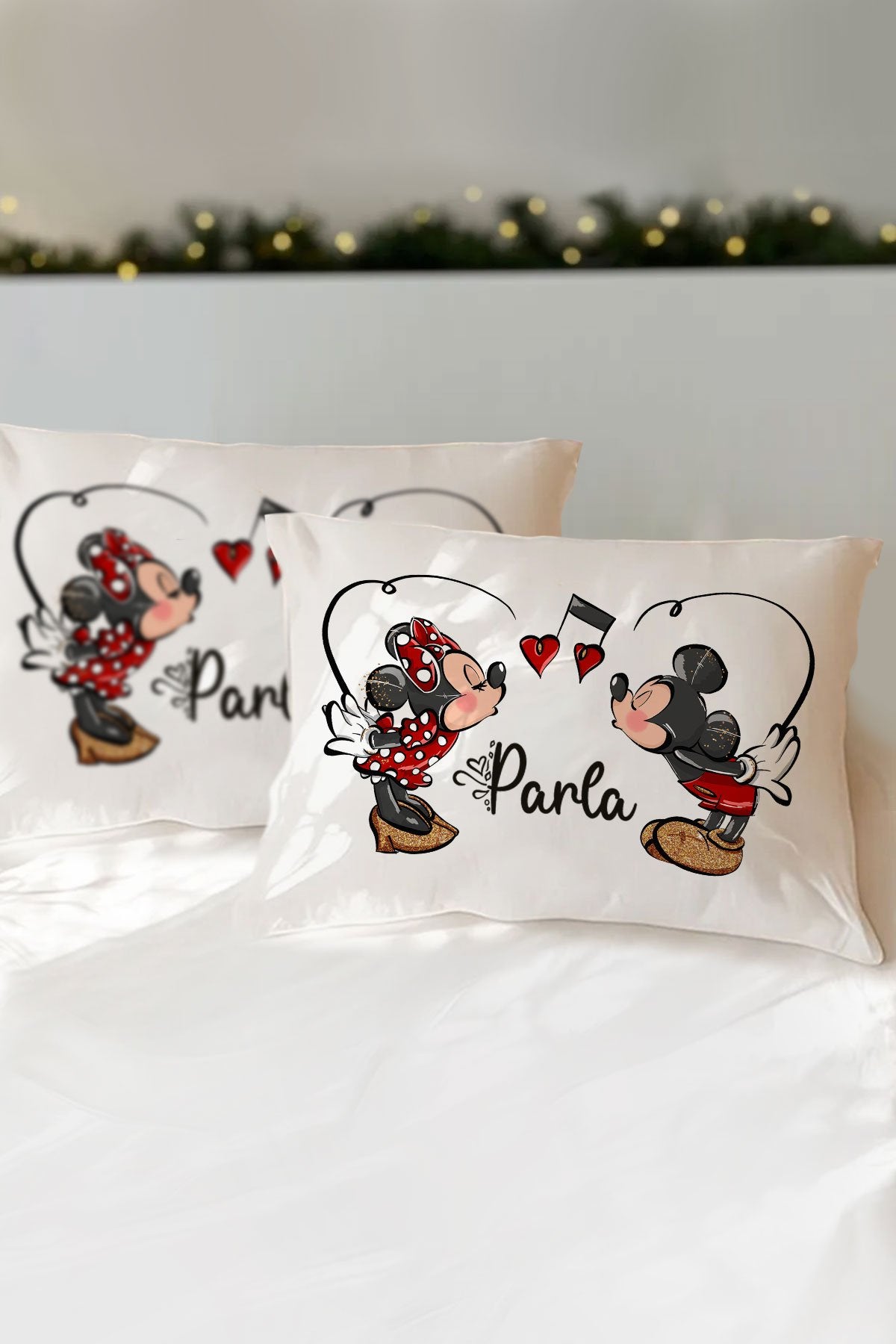 Kişiye Özel Minnie Mickey Çocuk Yastık Kılıfı