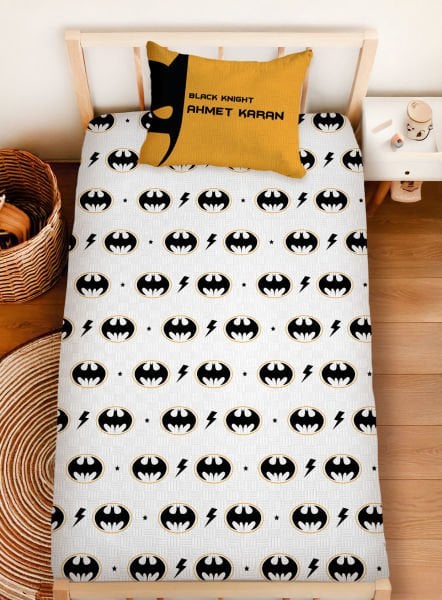 Kişiye Özel %100 Pamuk Tek Kişilik Pike Seti Batman