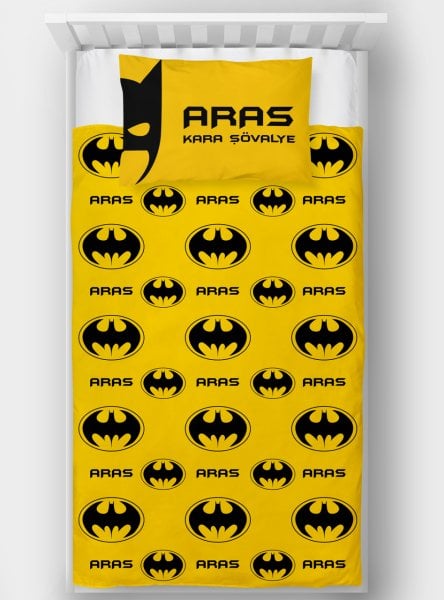 Kişiye Özel Tek Kişilik Yatak Örtüsü Batman
