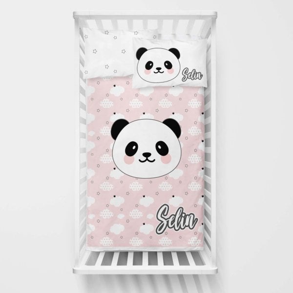 Kişiye Özel Bebek Nevresim Takımı Panda