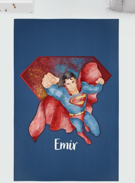Kişiye Özel Dijital Baskı Halı Super Man