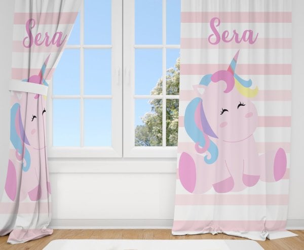 Kişiye Özel Fon Perde Unicorn