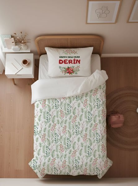 Kişiye Özel Genç Odası Tek Kişilik Nevresim Yeni Yıl