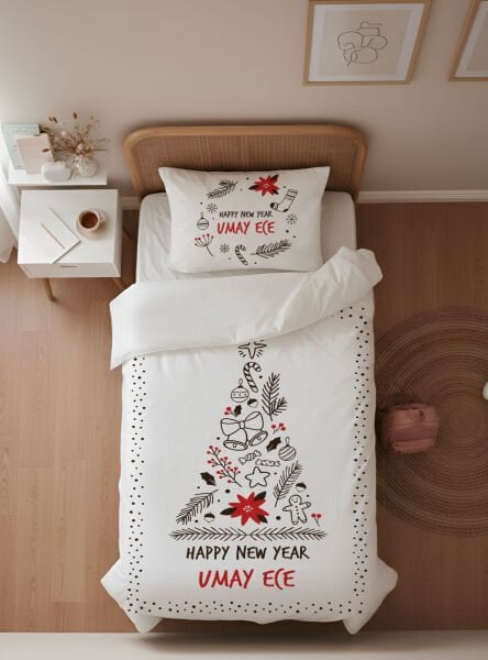 Kişiye Özel Genç Odası Tek Kişilik Nevresim Yeni Yıl