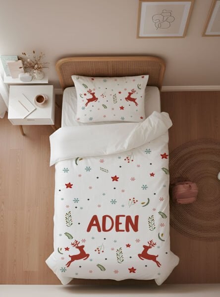 Kişiye Özel Genç Odası Tek Kişilik Nevresim Yeni Yıl