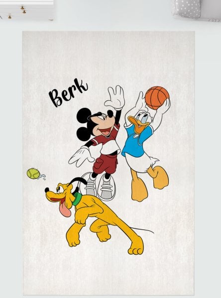 Kişiye Özel Dijital Baskı Halı Mickey ve Donald Duck