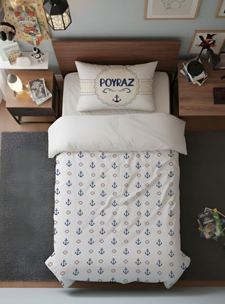 Kişiye Özel Genç Odası Tek Kişilik Nevresim Denizci