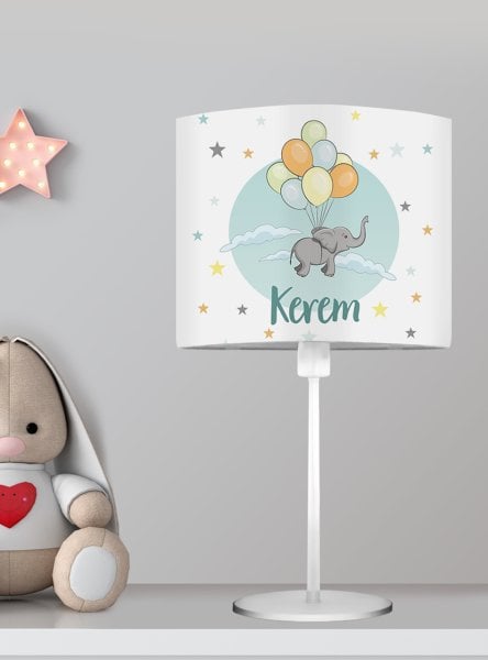 Kişiye Özel Başucu Abajur Balonlu Fil