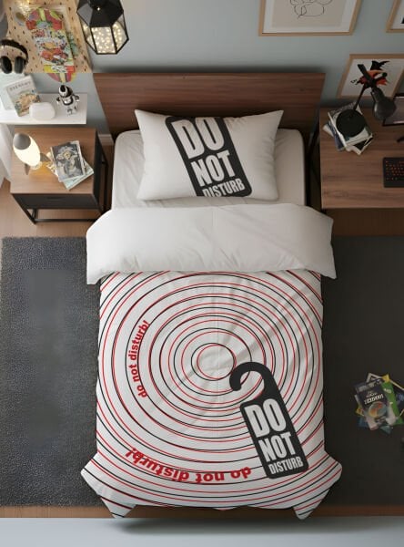 Kişiye Özel Genç Odası Tek Kişilik Nevresim Rahatsız Etmeyin