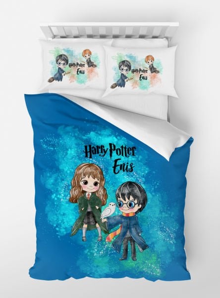 Kişiye Özel Tek Kişilik Micro Saten Nevresim Harry Potter