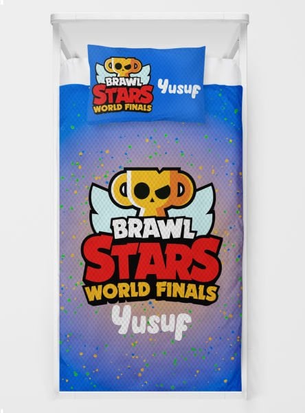 Kişiye Özel %100 Pamuk Tek Kişilik Pike Seti Brawl Stars