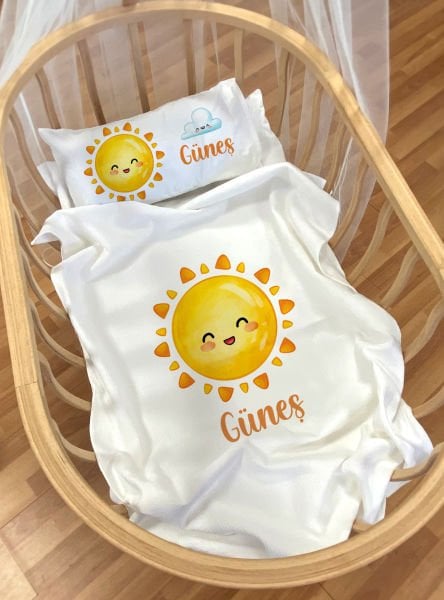 Anne Yanı ve Park Yatak Pike Seti Güneş