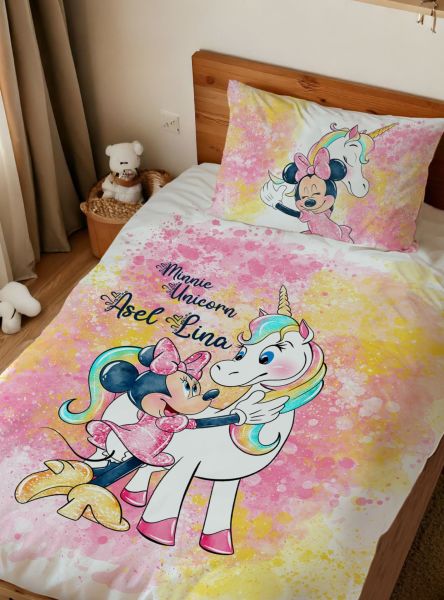 Kişiye Özel Tek Kişilik Nevresim Seti Minnie Mouse