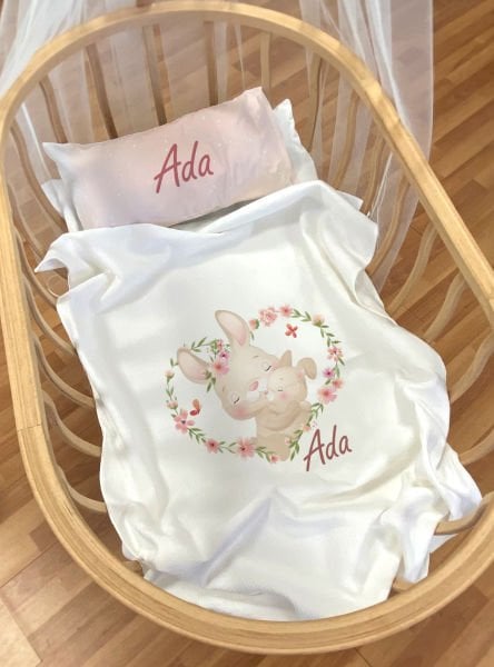 Anne Yanı ve Park Yatak Pike Seti Anne Bebek Tavşan