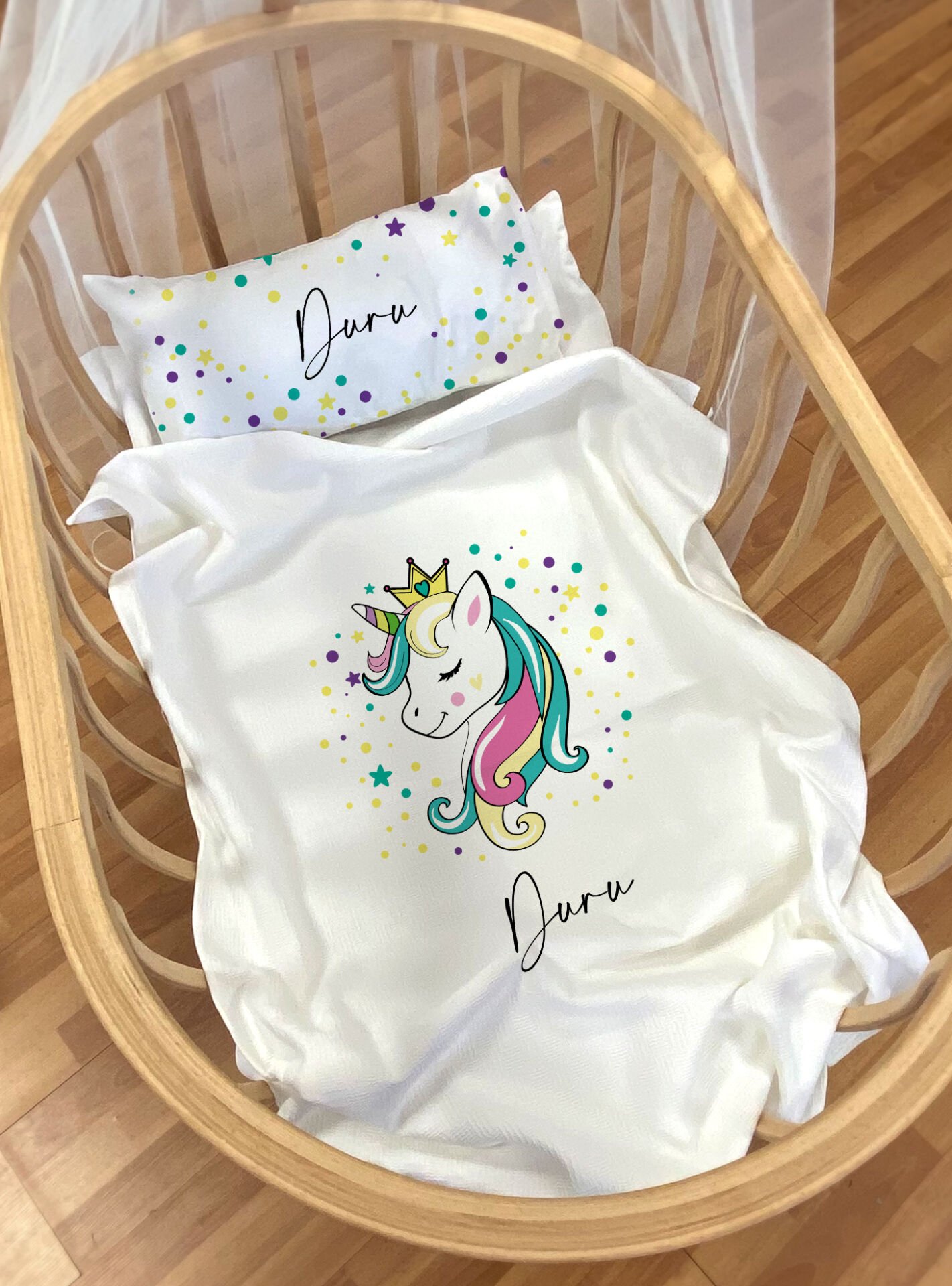 Anne Yanı ve Park Yatak Pike Seti Unicorn
