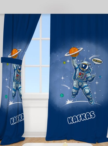 Kişiye Özel Fon Perde Astronot
