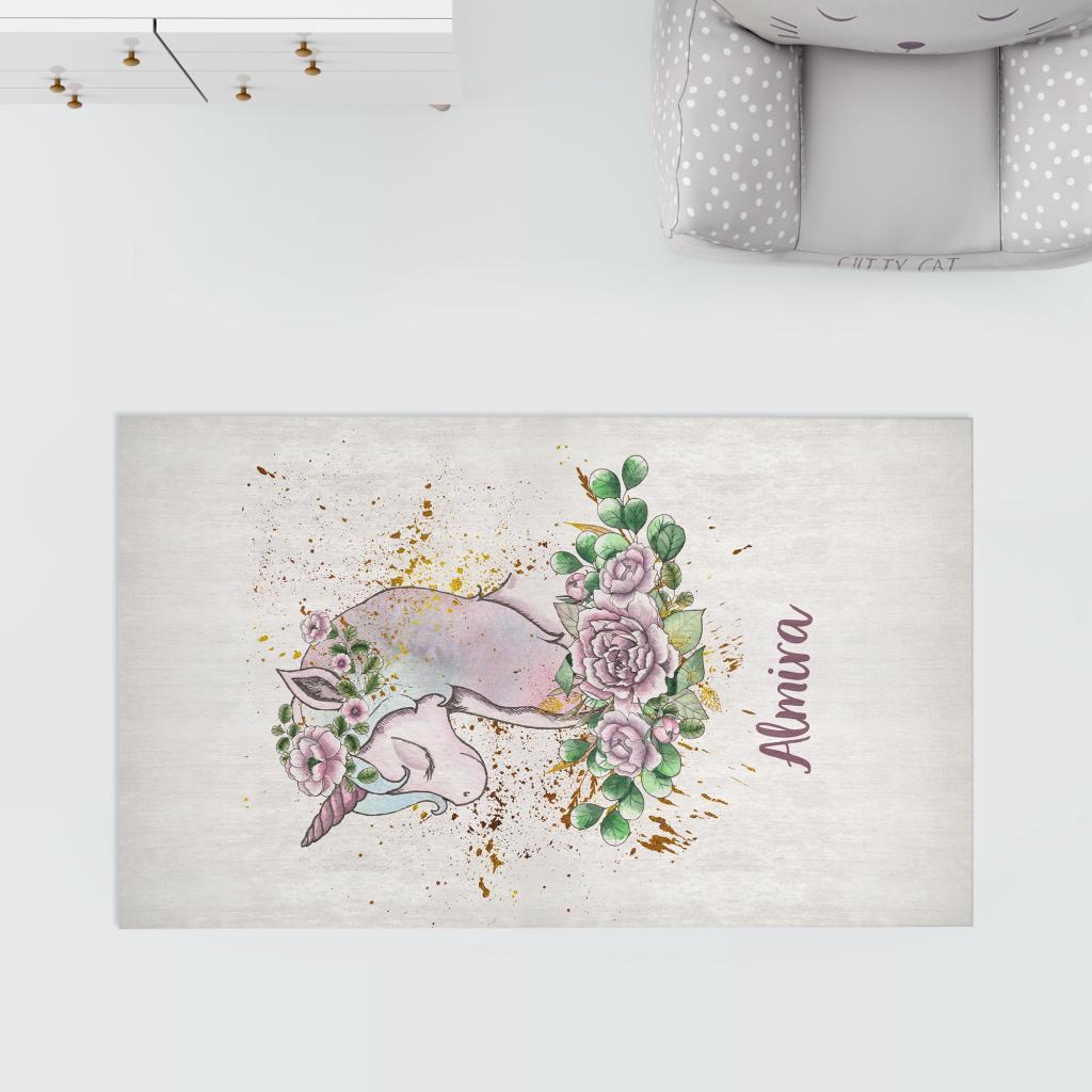 Kişiye Özel Dijital Baskı Halı Unicorn