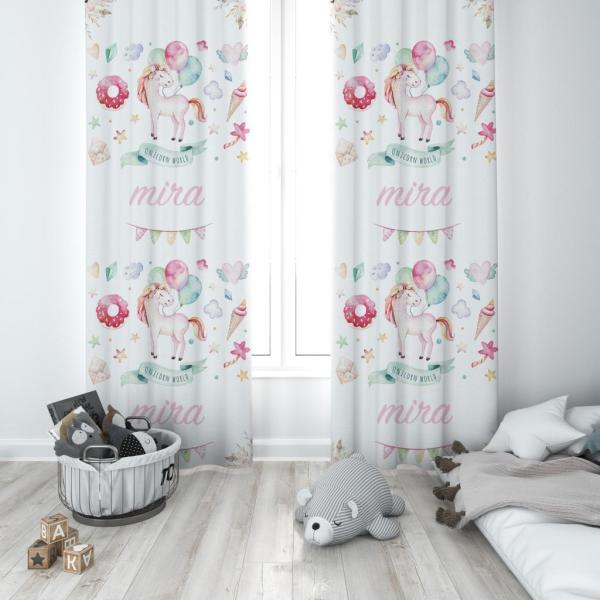 Kişiye Özel Fon Perde Unicorn