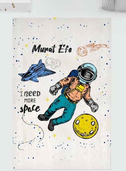 Kişiye Özel Dijital Baskı Halı Astronot