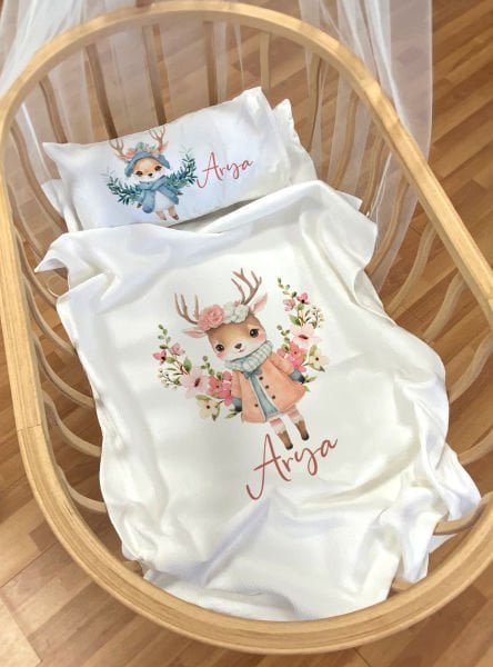 Anne Yanı ve Park Yatak Pike Seti Bambi