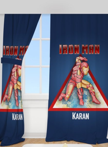 Kişiye Özel Baskılı Fon Perde Iron Man