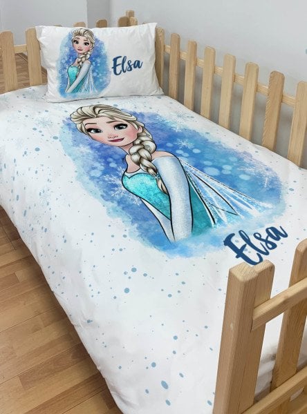 Kişiye Özel Montessori %100 Pamuk Nevresim Seti Elsa