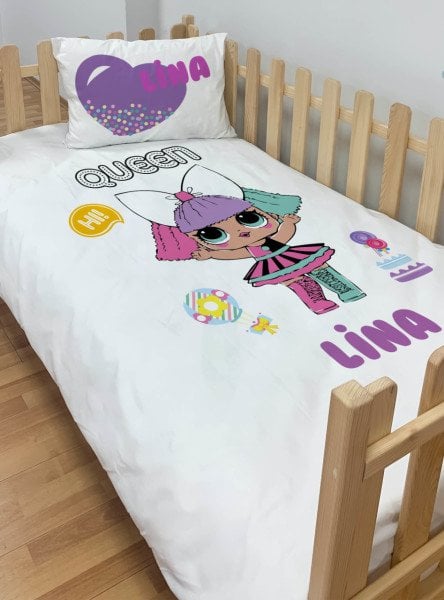 Kişiye Özel Montessori %100 Pamuk Nevresim Seti Lol Bebek