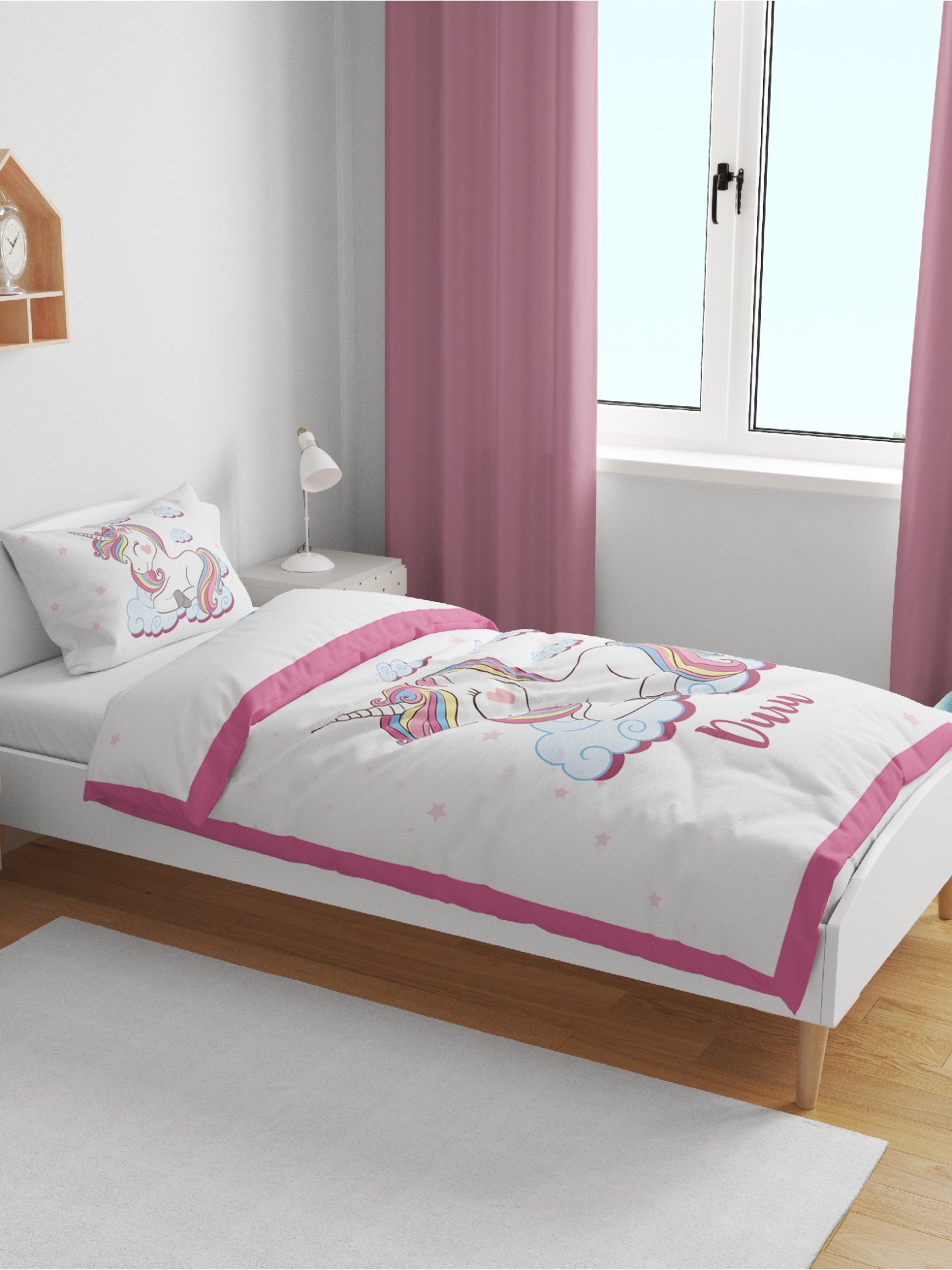 Kişiye Özel Çift Taraflı Yorgan Unicorn