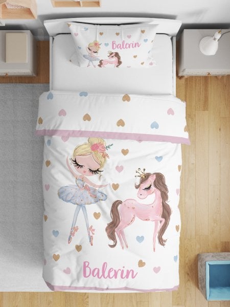 Kişiye Özel Çift Taraflı Yorgan Unicorn ve Balerin