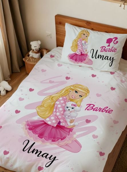 Kişiye Özel Tek Kişilik Nevresim Barbie